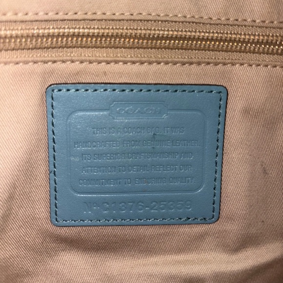 Vintage authentic Coach Legacy Chelsea Carryall - Robins Eggs Blue Leather Tote - Picture 5 of 5